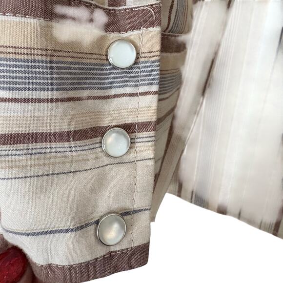 Wrangler Vintage Pearl Snap Striped Western Shirt Size XL - Picture 6 of 6
